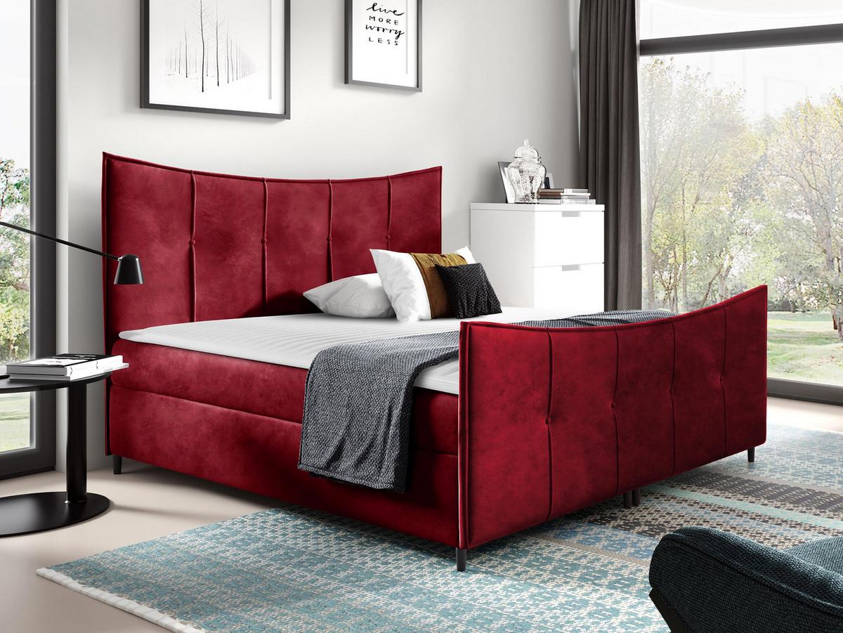 BOXBETT Bergamo Lux - H3 - Rot, Holz (160/200cm) - MIRJAN24