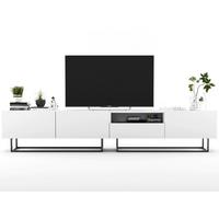 TV-LOWBOARD 2-er Set Enjoy Weiß Matt Schublade mit Metallrahmen 120 cm - Schwarz/Weiß, Keramik/Holzwerkstoff (240/46/35cm) - Meble Lindner