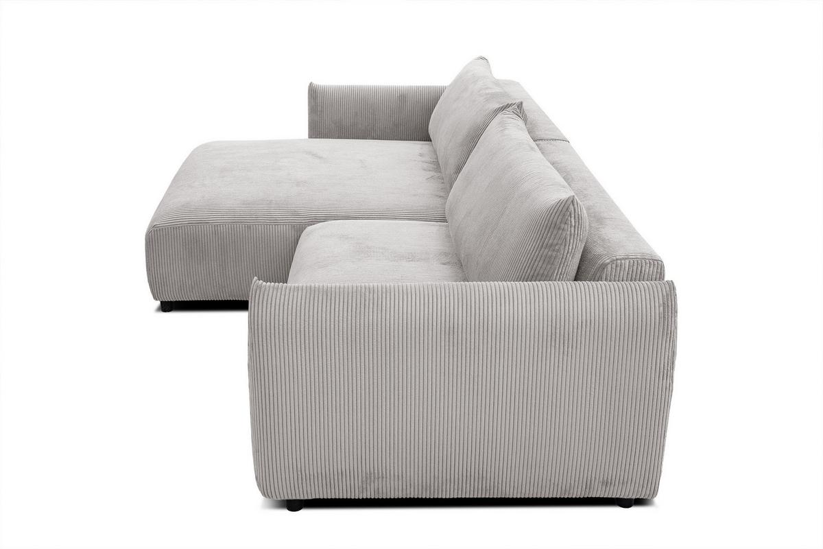 ECKSOFA TAUER 5-Sitzer, weiß - Schwarz/Weiß, Holzwerkstoff/Kunststoff (174/292cm) - Wozimo