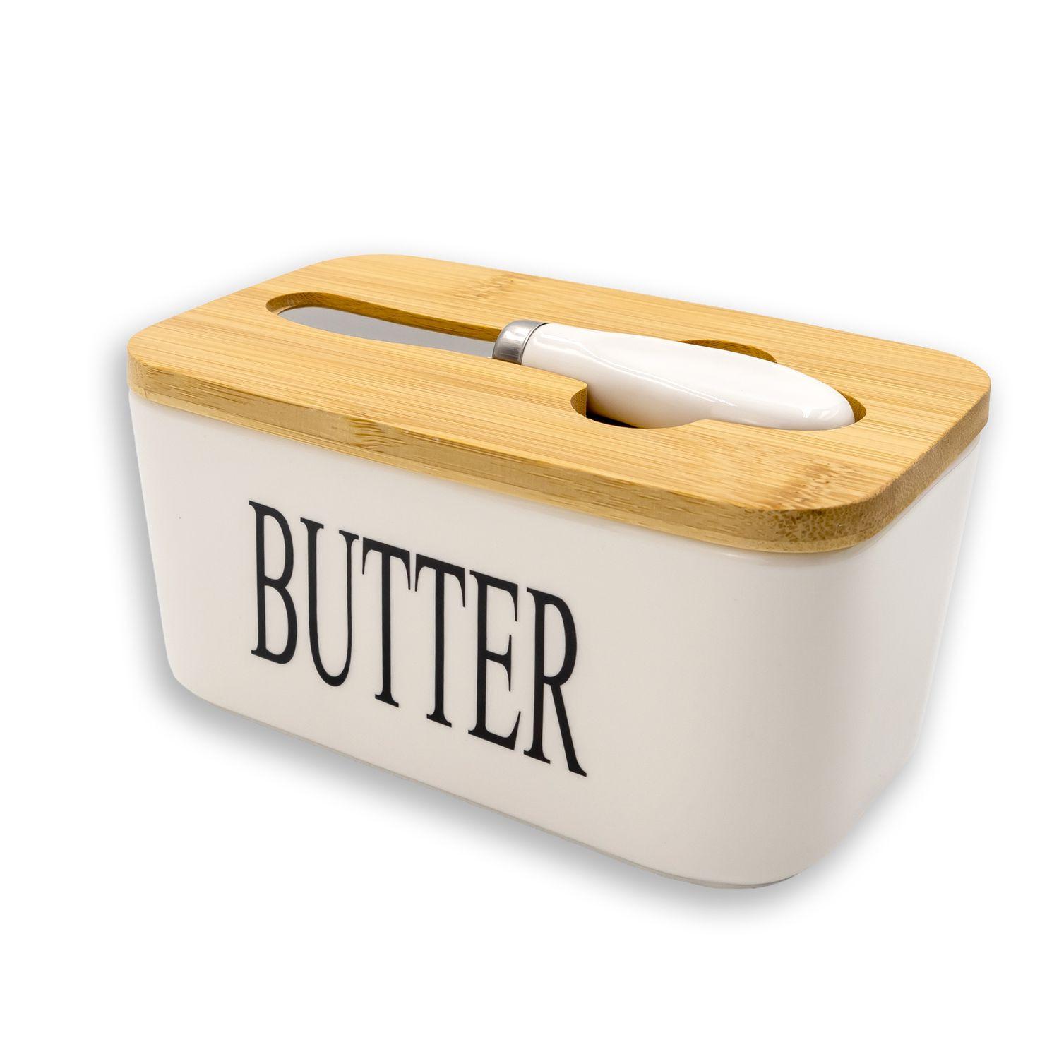 BUTTERDOSE - Weiß, Keramik (9.5/8.5/16cm) - Intirilife