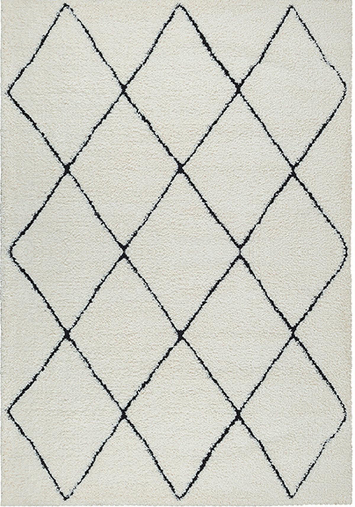 HOCHFLORTEPPICH Berber ATRIO Polypropylen Creme-Schwarz 140 x 200 cm - Multicolor, Textil (140/200cm) - KADIMA DESIGN