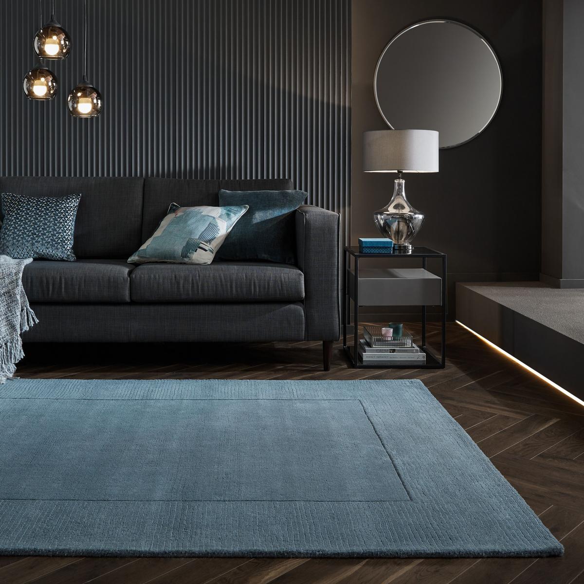 WOLLTEPPICH MOLE, einfarbig, Blau, 200 x 290 cm - Blau, Textil (290/200cm) - KADIMA DESIGN