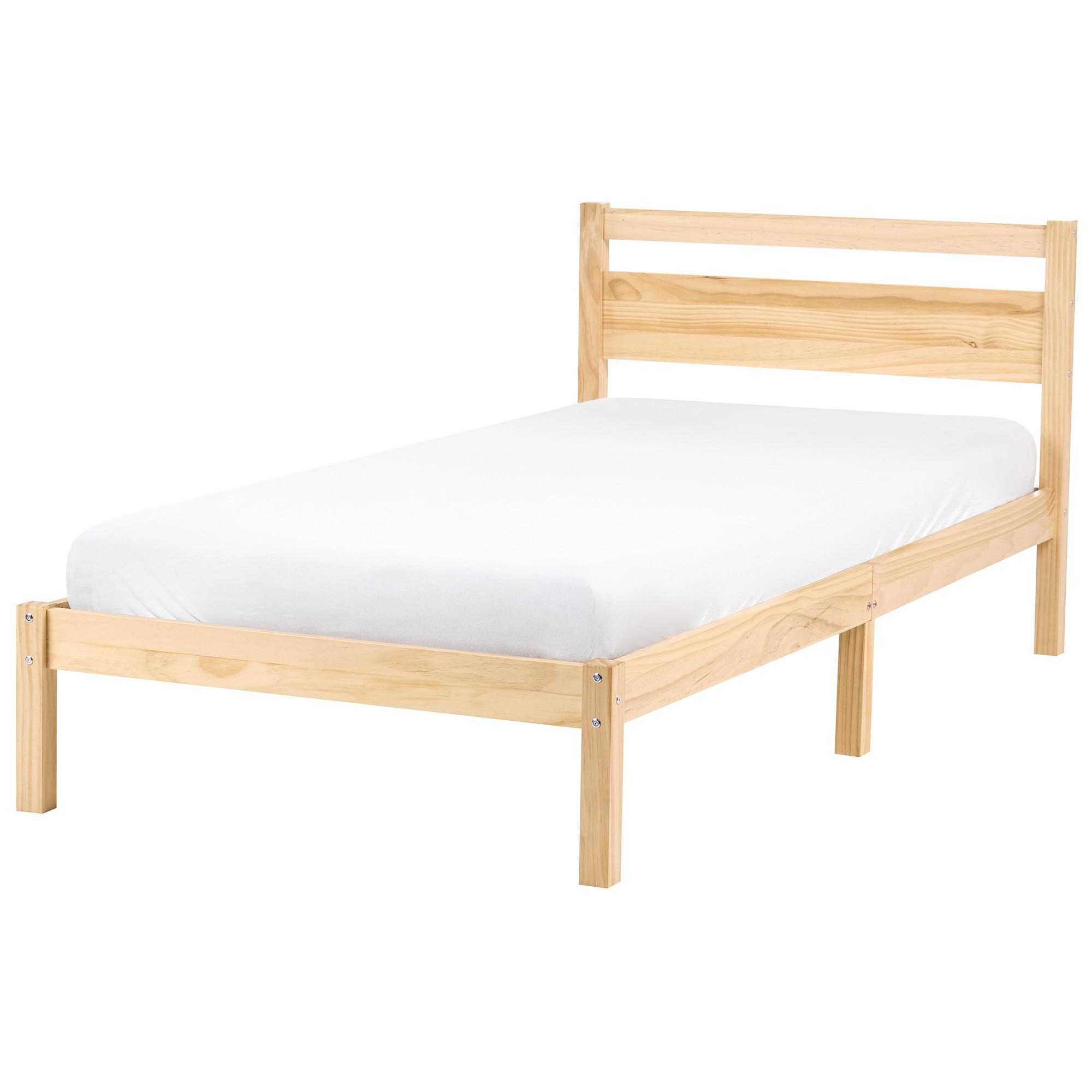 BETT mit Lattenrost 90/200 Kiefernholz Hellbraun Mercurer - Hellbraun/Braun, Holz (90/200cm) - Beliani