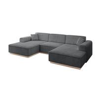 WOHNLANDSCHAFT IREA-U1 - 301x165x80 cm Duneklgrau - Dunkelgrau, Holzwerkstoff/Textil (301/80/165cm) - ALTDECOR