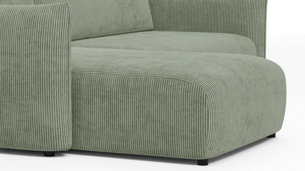 ECKSOFA TAUER 3-Sitzer rechts, mint - Schwarz/Grün, Holz/Textil (248/173cm) - Wozimo