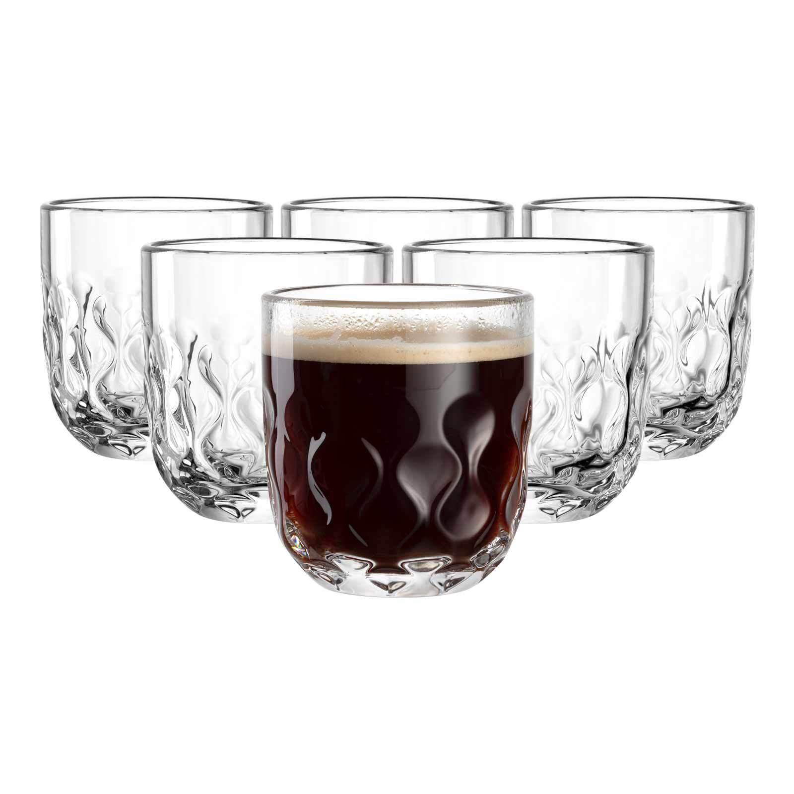 KAFFEEGLÄSER (2) Gocce transparent 220 ml 6er Set - Transparent, Glas (7.6/8.5/7.6cm) - Leonardo Living