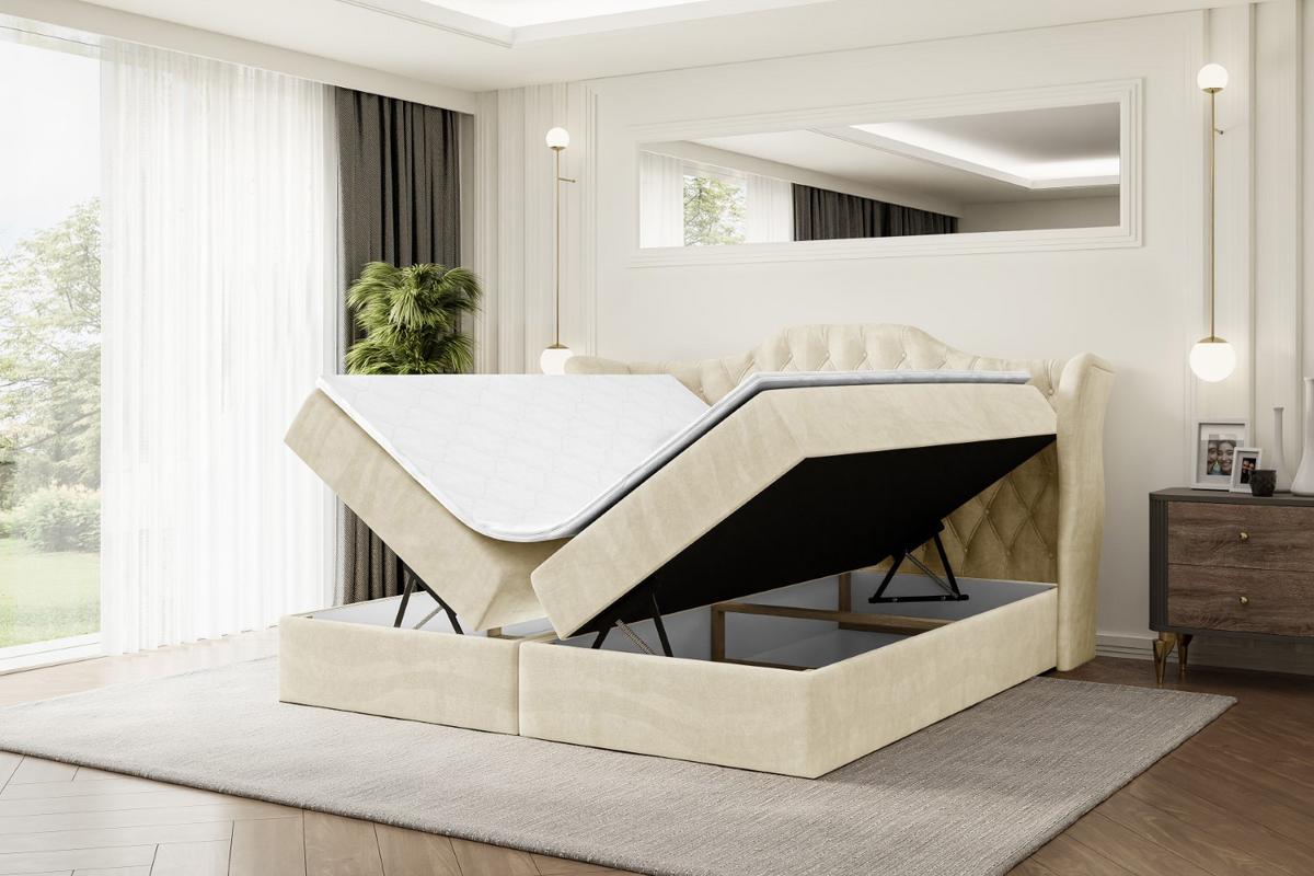 BOXBETT mit Matratze H3 und Lattenrost - VILA - 120x200 cm Beige - Beige, Holzwerkstoff (120/200cm) - ALTDECOR