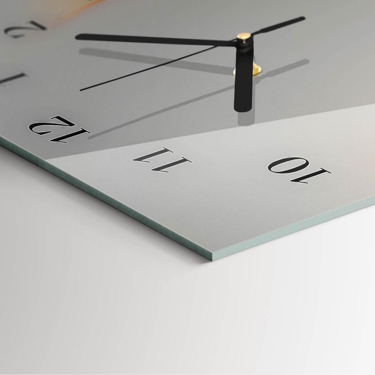 WANDUHR aus Glas 30x60 cm - Abstraktion - Beige, Glas (30/60/0.4cm) - TULUP
