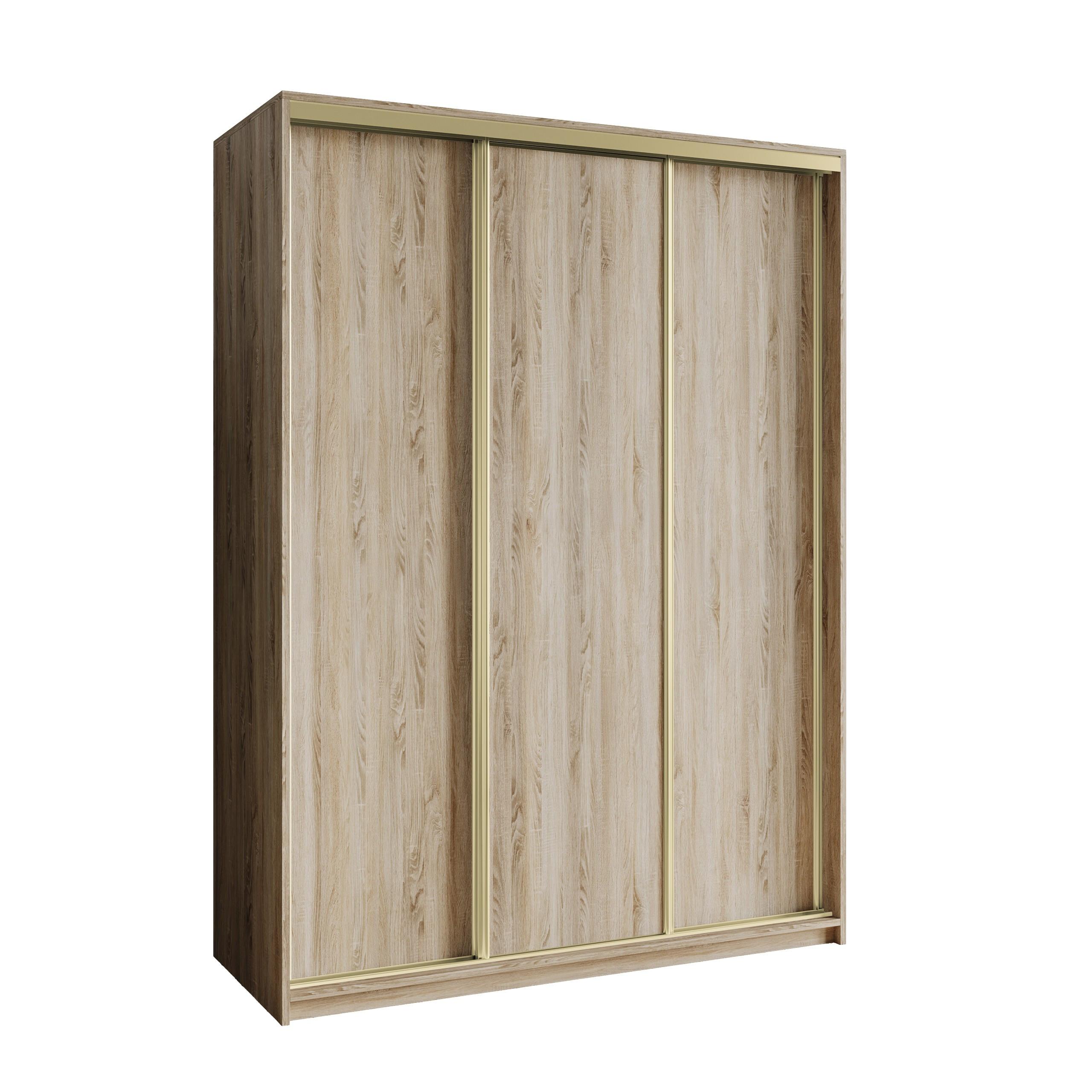 SCHWEBETÜRENSCHRANK NISSE 150/205/60 cm 3-türig Sonoma Eiche - Sonoma Eiche, Holzwerkstoff (150/205/60cm) - MASSENO
