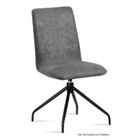 ESSZIMMERSTUHL drehbar (8er-Set) Divona 47x92x60 Schwarz/Grau - Schwarz/Grau, Kunststoff (60/92/47cm) - 58aufmkessel