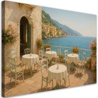 LEINWANDBILD Shabby Chic Meerblick 100x70cm - Beige, Textil (100/70cm) - Feeby