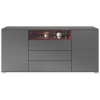 SIDEBOARD Skadu Bordeaux Hochglanz - Bordeaux, Holzwerkstoff (166.5/75.5/35cm) - Vladon