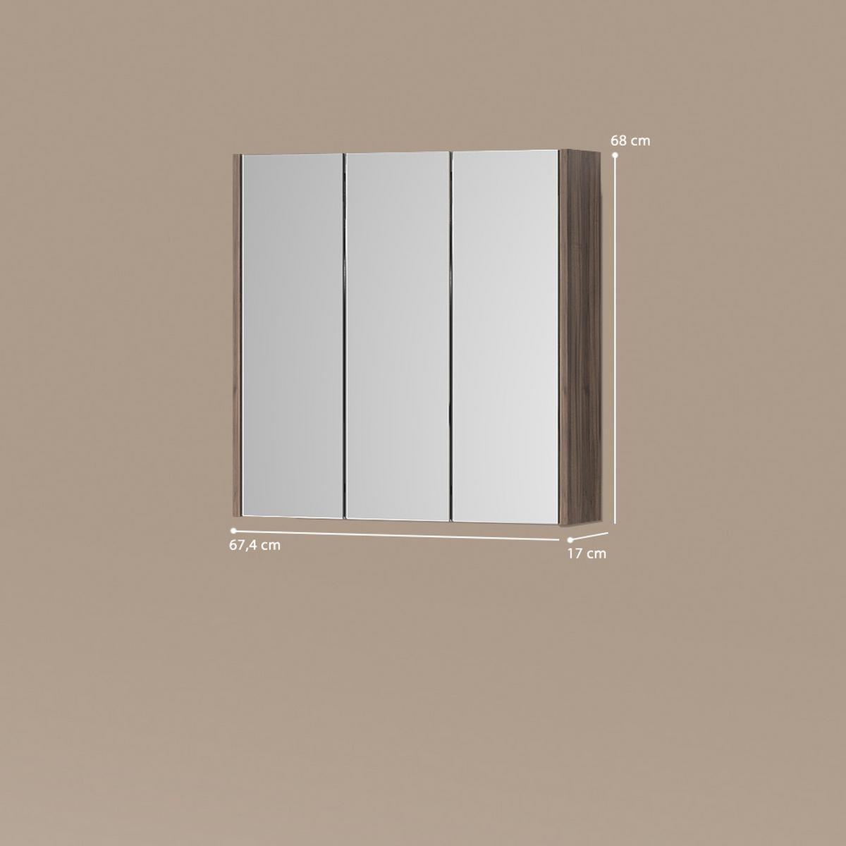 BADSPIEGELSCHRANK Savuto Anthrazit Hochglanz 67.4 x 68 cm - Schwarz Hochglanz, Holzwerkstoff (67.4/68/17cm) - Livinity®