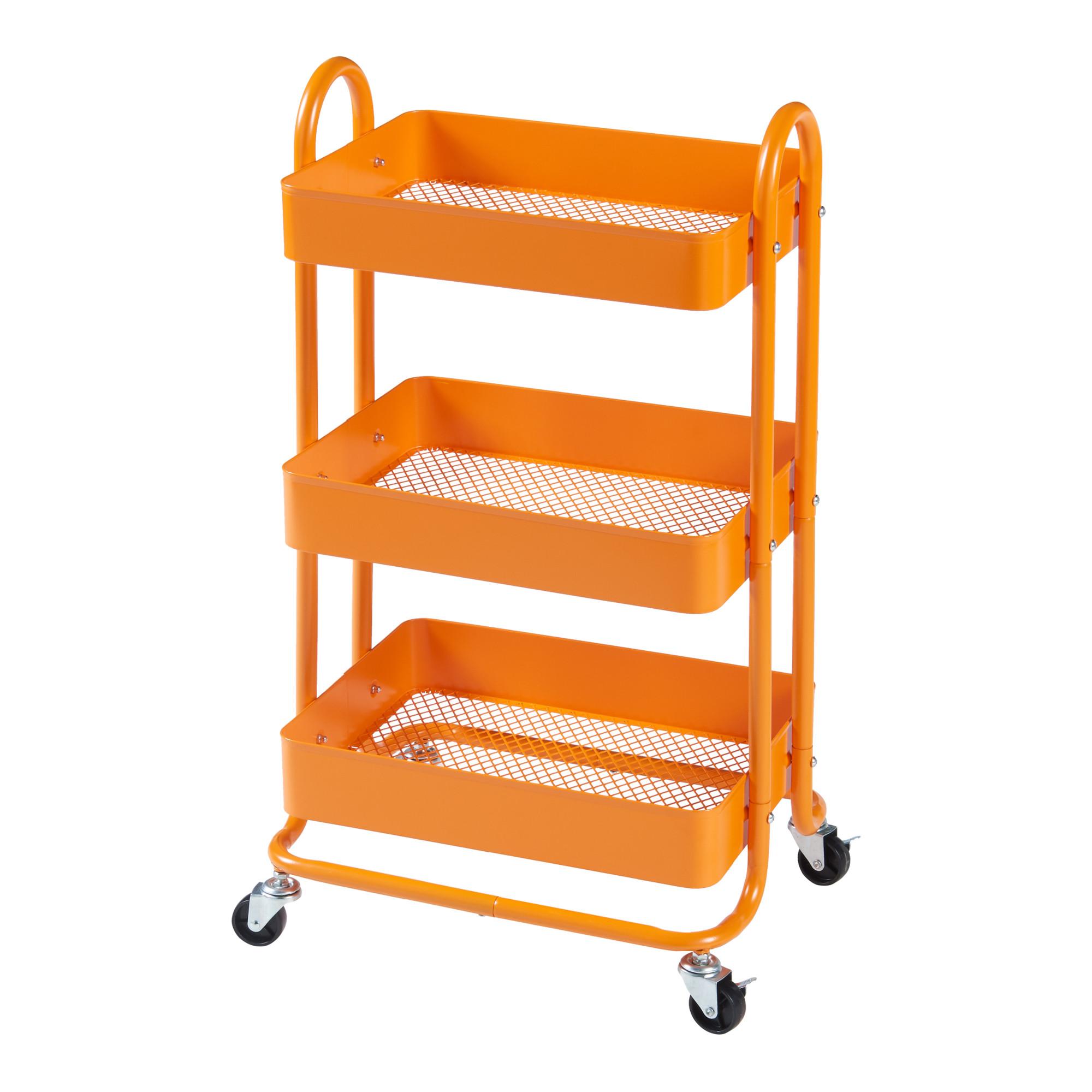 SERVIERWAGEN Pyhäntä - Orange, Metall (46/78.5/35cm) - [en.casa]