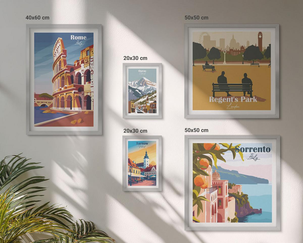 BILDER SET 5er Set - 50x50 cm & 20x30 cm & 40x60 cm Silberner Rahmen - Boho-Papaya-Fruchtmuster - Silberfarben, Kunststoff (40/60cm) - TULUP
