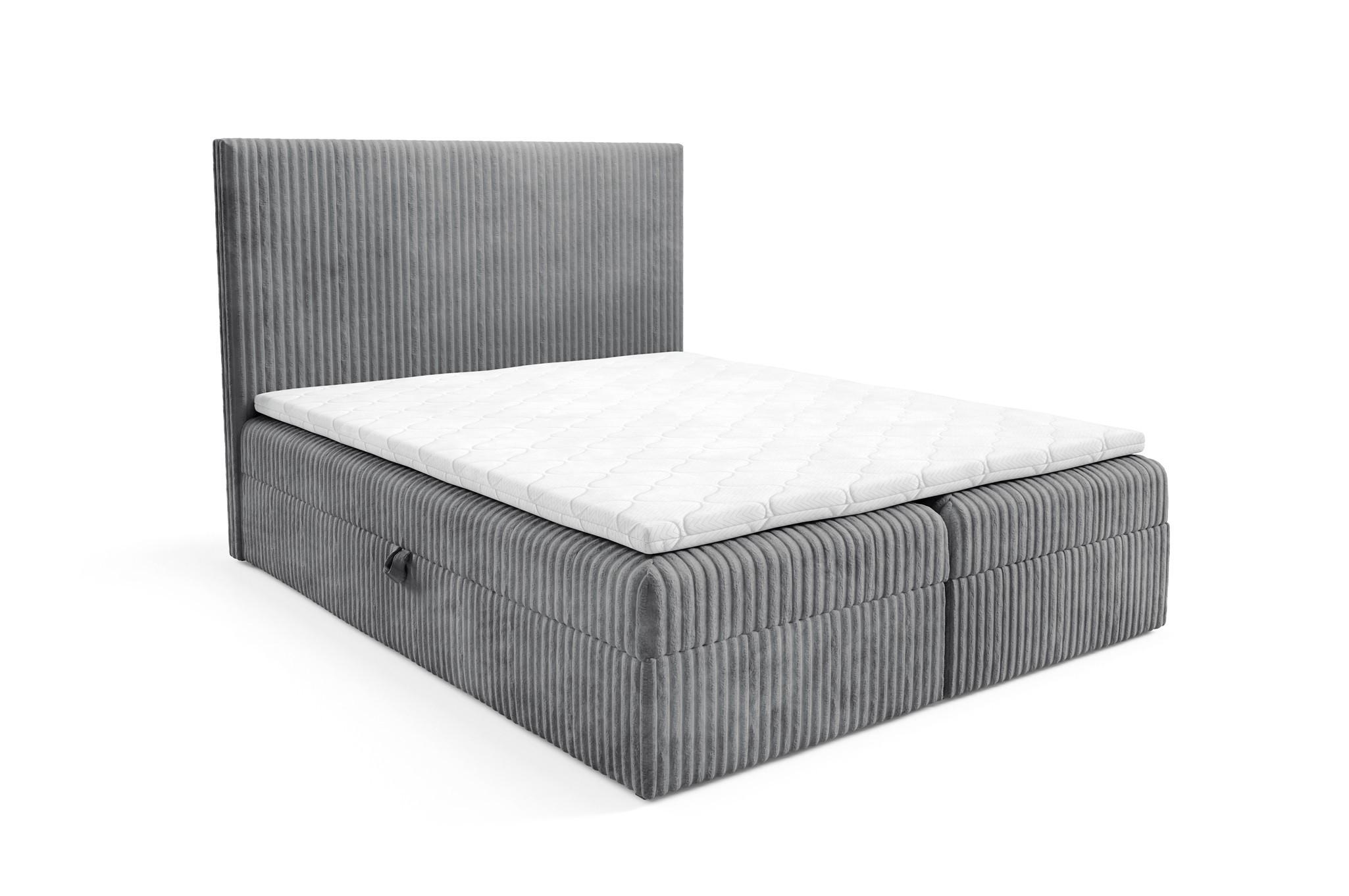 BOXBETT Arnau - Grau, Holzwerkstoff/Textil (120/200cm) - Fun Möbel