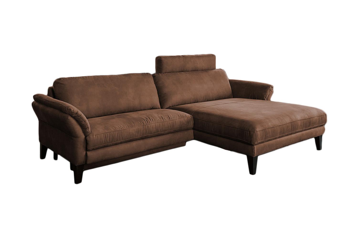 ECKSOFA MIT MOTORISCHER RELAXFUNKTION MALTA Braun Webstoff Relaxfunktion - Schwarz/Braun, Buchenholz/Textil (302/175cm) - KAWOLA