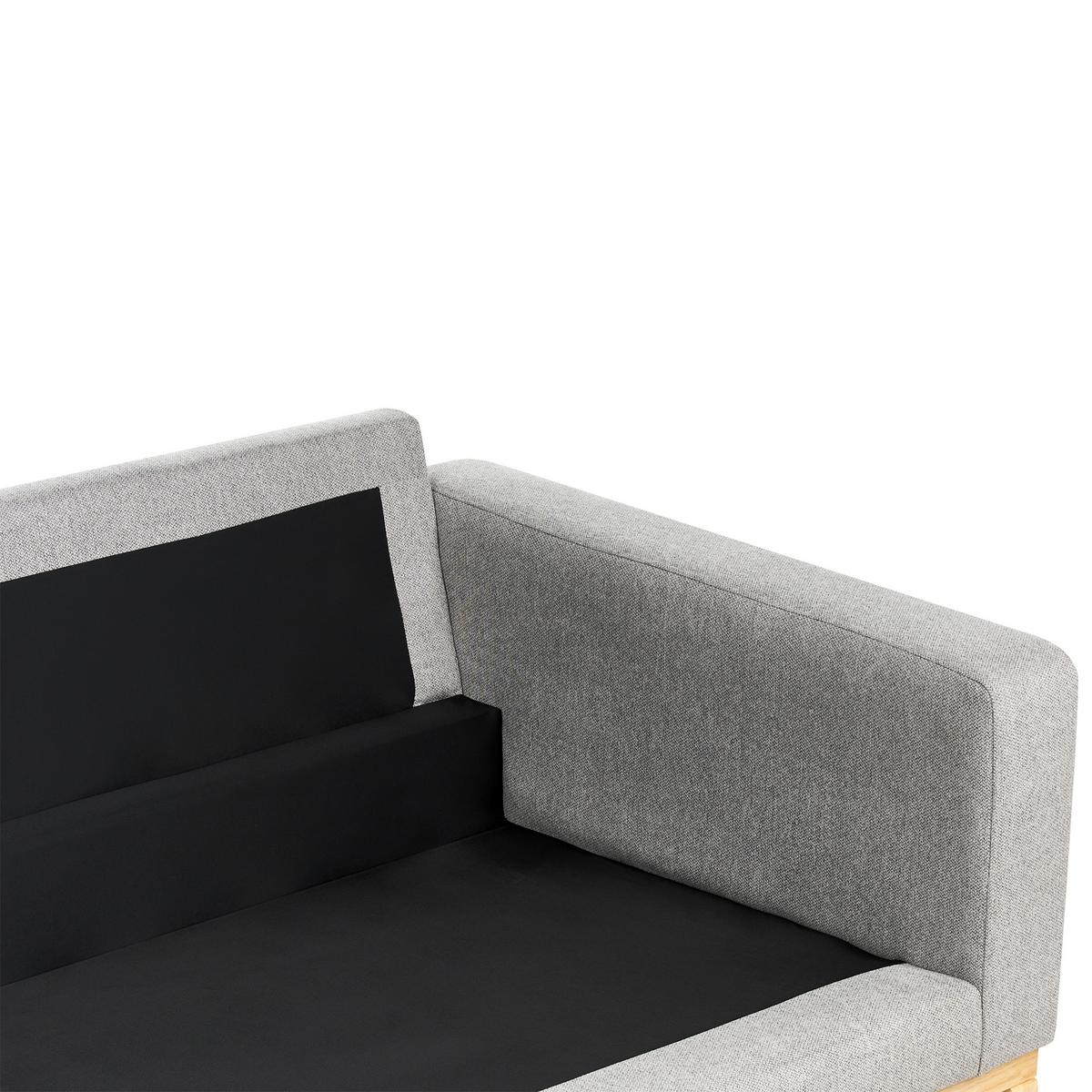 3-SITZER-SOFA grau/hellbraun Siggard - Hellbraun/Grau, Textil (217/84/92cm) - Beliani
