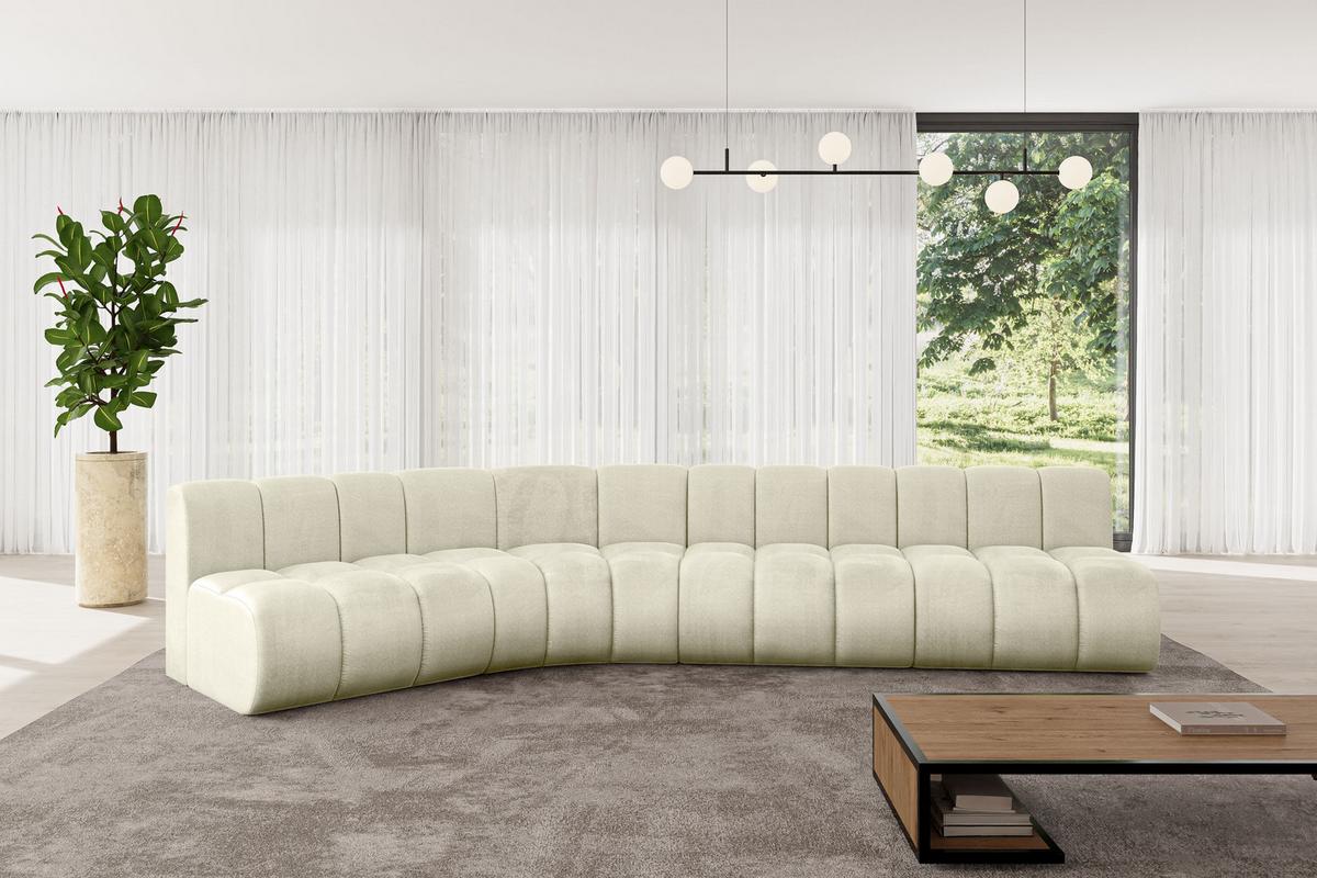 ECKSOFA modulares Sofa Montra-L2 - 381x174x70 cm Beige - Beige, Holzwerkstoff/Textil (381/174cm) - ALTDECOR