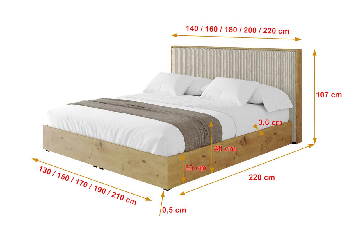 POLSTERBETT mit Bettkasten und Lattenrost, Boxbett mit Kopftei und Stauraum ohne Matratze - ENZO10 200x200 Creme - Beige, Holzwerkstoff/Textil (200/200cm) - ALTDECOR