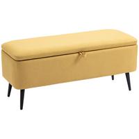 TRUHENBANK mit Stauraum Leinenoptik 101x38,5x44,5 cm - Gelb, Kunststoff (38.5/44.5/101cm) - HOMCOM