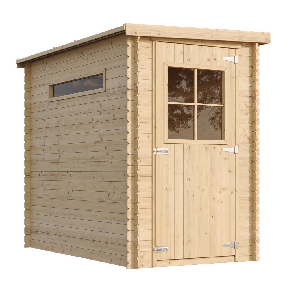 HOLZ-GARTENHAUS - B144xL239xH198 cm/ 2.63 m2 M306 - Beige, Holz (144/198/239cm) - Timbela