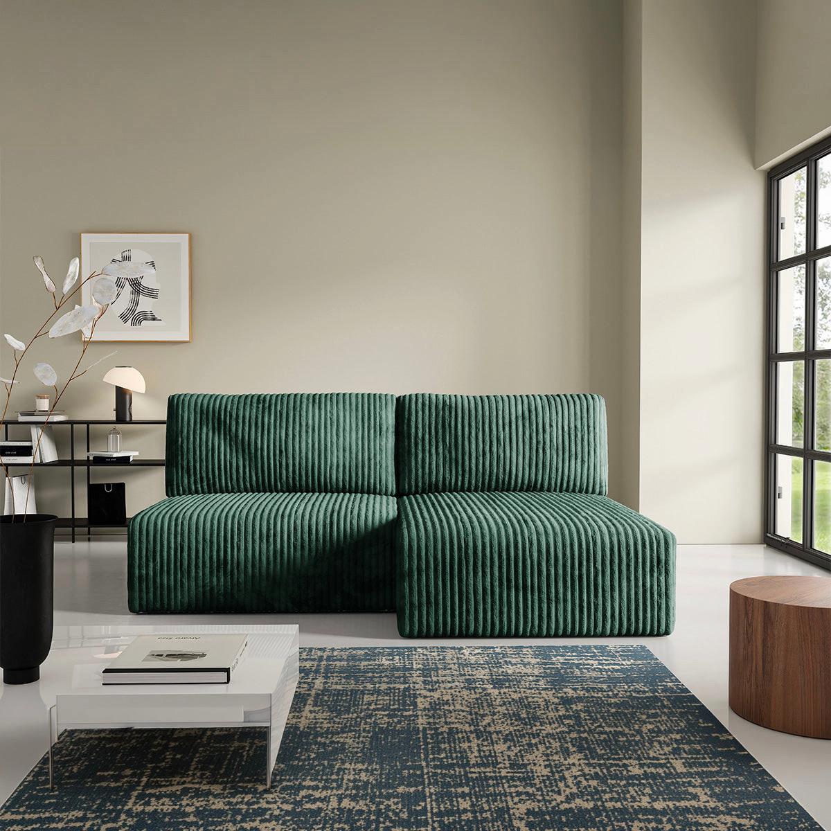 ECKSOFA Angela 3 Sitzplätze Tannengrün - Grün, Holz (210/149cm) - Petits-meubles