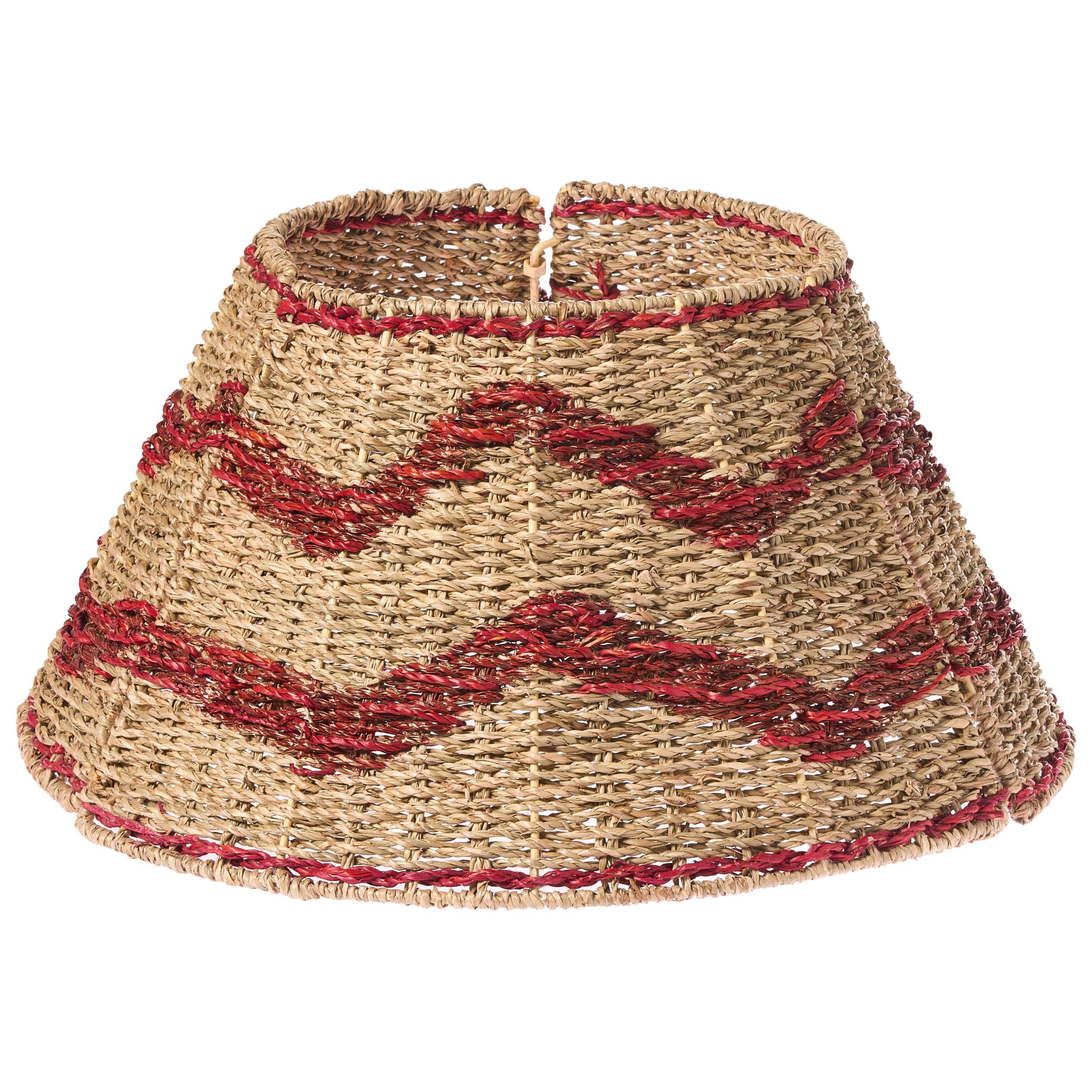 WEIHNACHTSBAUMKRAGEN 24 cm Naturfarben Hiver - Rot/Naturfarben, Naturmaterialien (24cm) - Beliani