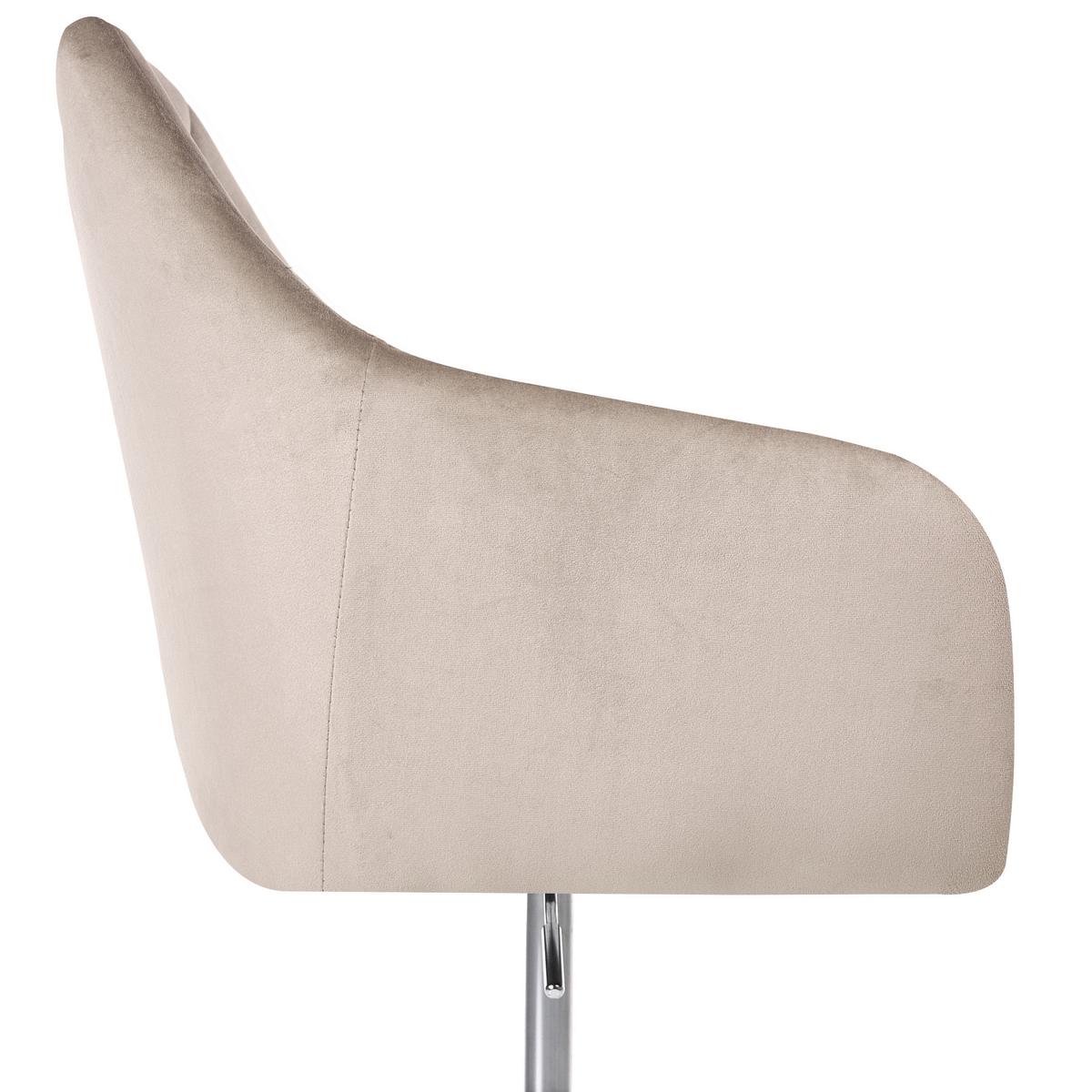SCHREIBTISCHSTUHL Samtstoff Beige Veloria - Beige, Textil (60/85/60cm) - Beliani
