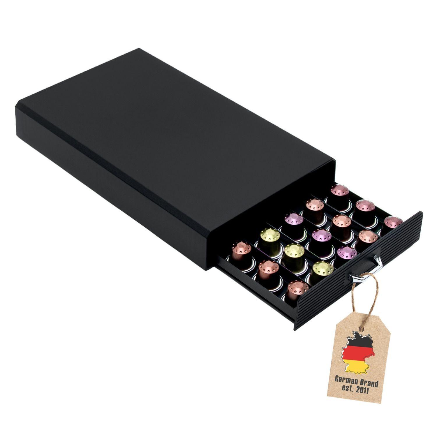 KAFFEE KAPSELHALTER Schublade kompatibel mit Nespresso Kapseln - Schwarz, Kunststoff (23.5/6/38.5cm) - Intirilife