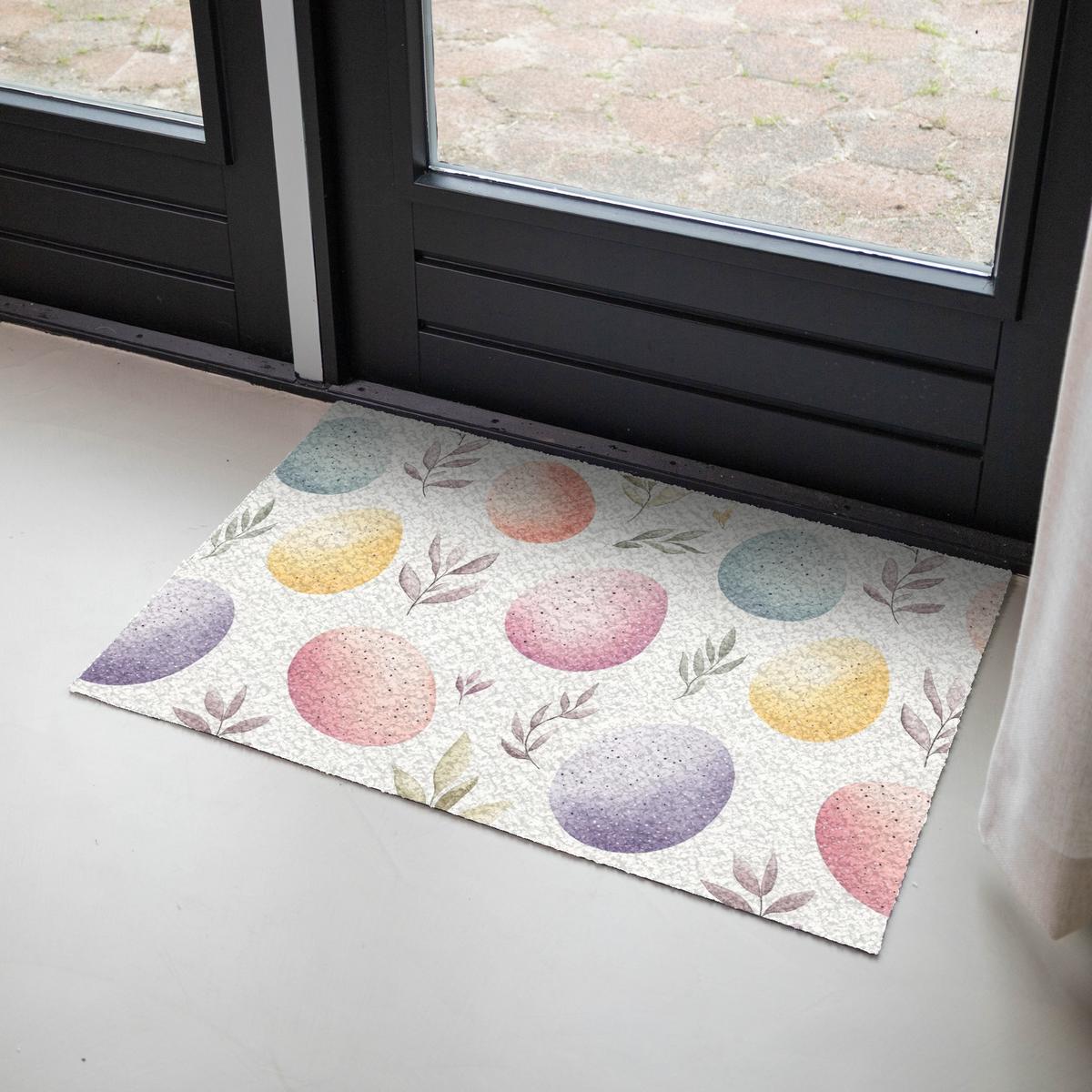 FUSSMATTE Eier - Bunt - Muster Teppichmatte 90x60 cm - Multicolor, Kunststoff (60/90cm) - MuchoWow