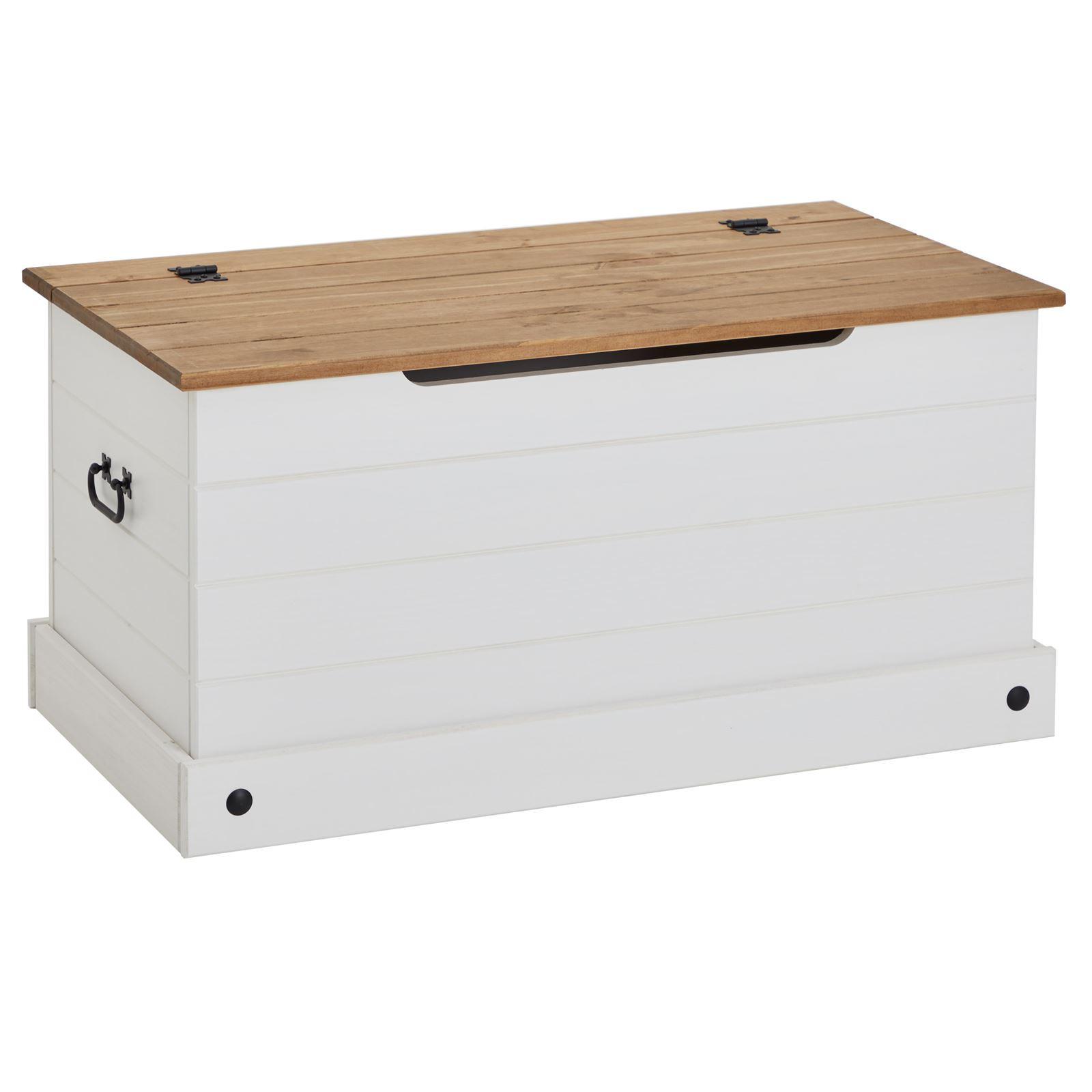 HOLZTRUHE CAMPO weiß/braun - Weiß/Braun, Holz (91/46/50cm) - CARO-Möbel