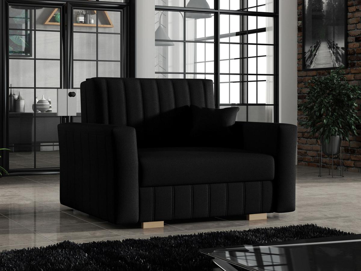 SCHLAFSOFA Viva Glam I - Schwarz/Naturfarben, Holz/Kunststoff (115/85/98cm) - MIRJAN24
