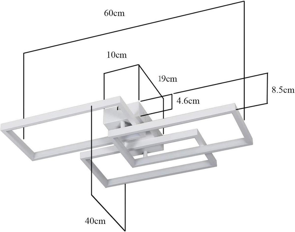 LED-DECKENLEUCHTE Irmgard 60/40/8.5 cm - Weiß, Metall (60/40/8.5cm) - Nettlife