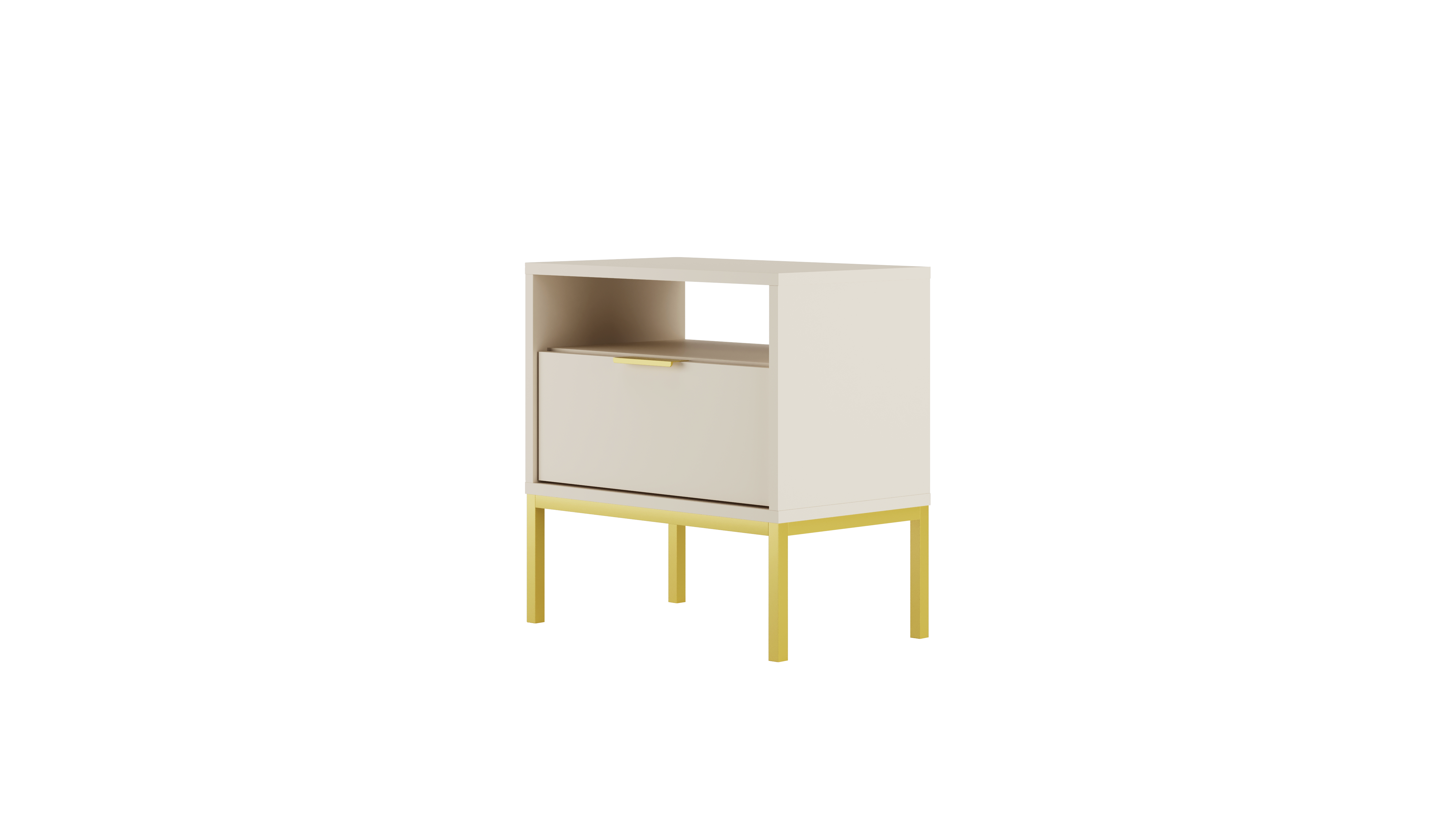 NACHTSCHRANK Austin 33/56,4/55 cm - Kaschmir/Goldfarben, Holzwerkstoff (33/56/55cm) - RAUMHIRSCH FURNITURE