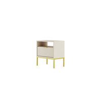 NACHTSCHRANK Austin 33/56,4/55 cm - Kaschmir/Goldfarben, Holzwerkstoff (33/56/55cm) - RAUMHIRSCH FURNITURE