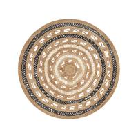 TEPPICH geflochten Goyne 140/140 cm - Beige, Naturmaterialien (140/140cm) - Beliani