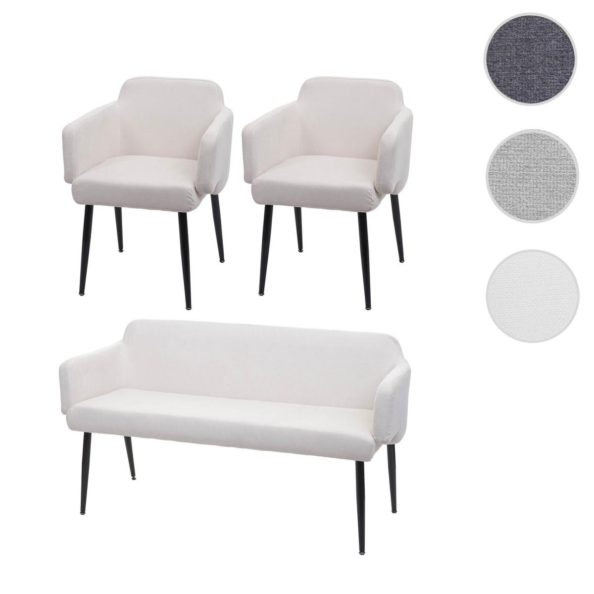 ESSZIMMER-SET Cremeweiß 3er-Set - Weiß, Textil (133/77/56cm) - MCW