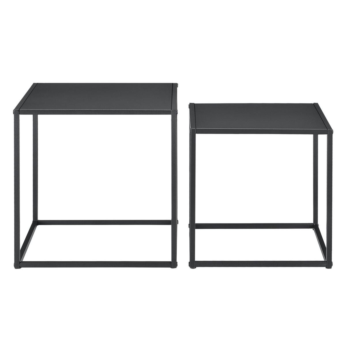 BEISTELLTISCH Morsum im 2er Set - Schwarz, Metall (40/40/40cm) - [en.casa]
