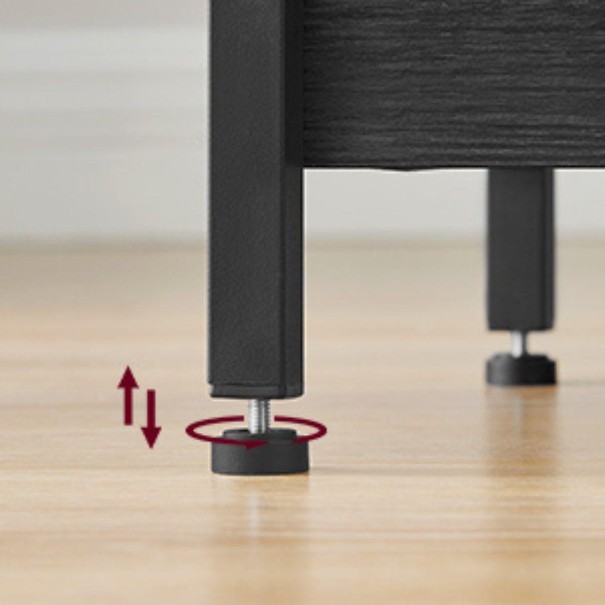 BEISTELLTISCH mit 2 Schubladen - H60 cm - Schwarz, Holzwerkstoff (43/60/60cm) - Calicosy