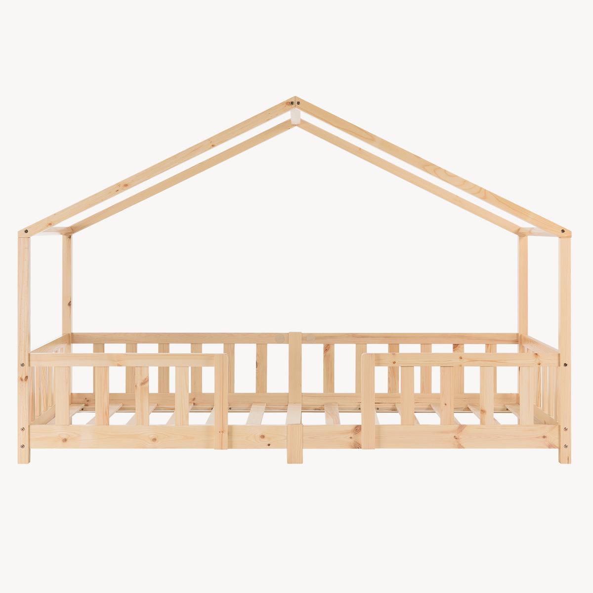 HAUSBETT Treviolo - Naturfarben, Holz (90/200cm) - [en.casa]
