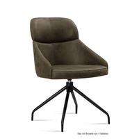 ESSZIMMERSTUHL drehbar (4er-Set) Dorian 52x82x63 Schwarz/Khaki - Dunkelgrün/Schwarz, Kunststoff (63/82/52cm) - 58aufmkessel