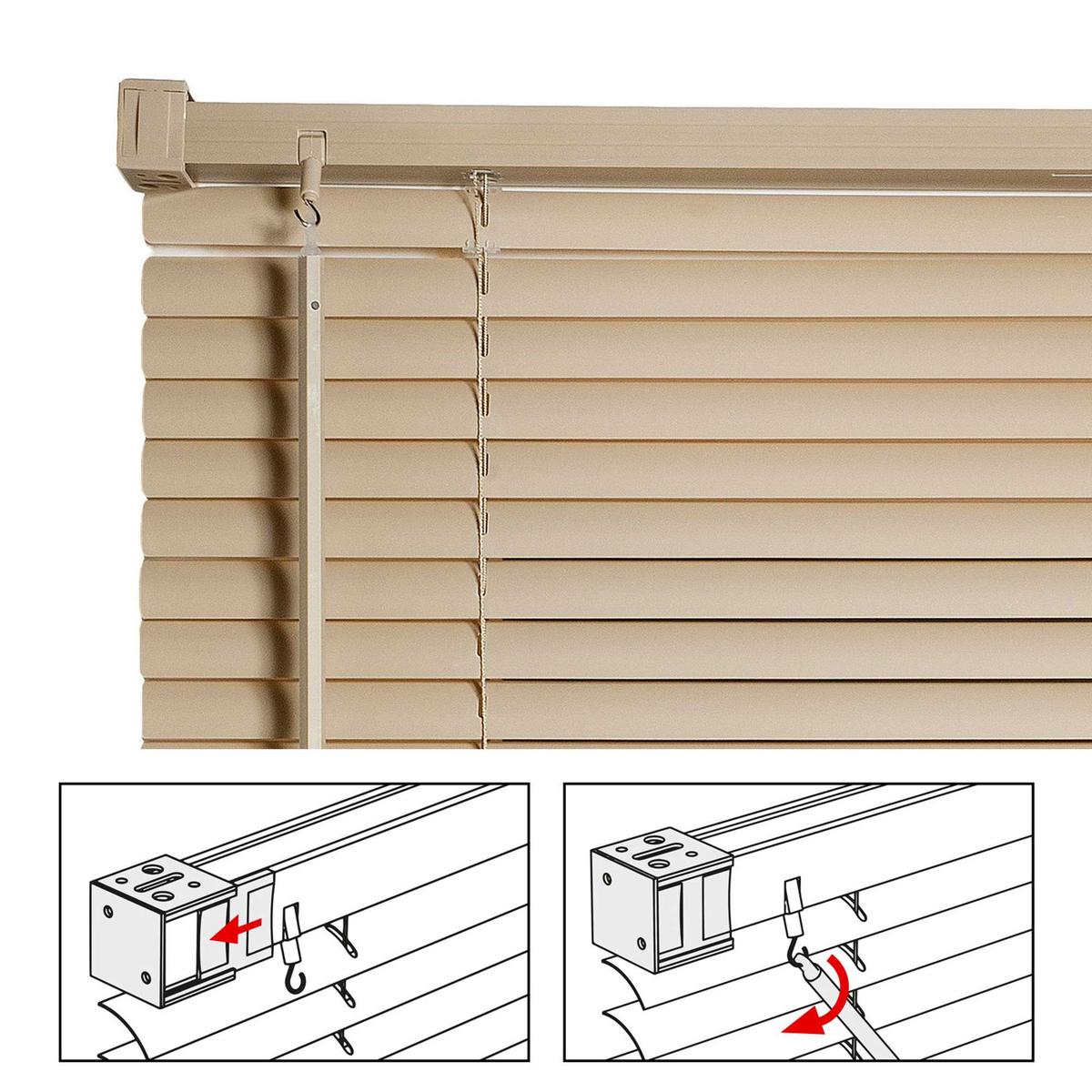 JALOUSIEN vinyl venetianische mit Taupe Zugschnur 75x160 - Braun, Kunststoff (75cm) - STORESDECO