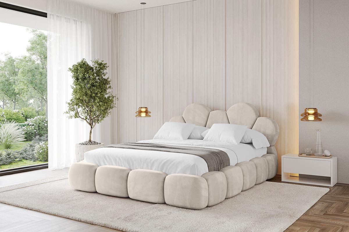 POLSTERBETT mit Bettkasten und Lattenrost, Bett mit Matratze H3/H4 - LANA 180x200 Beige - Beige, Holzwerkstoff/Textil (180/200cm) - ALTDECOR