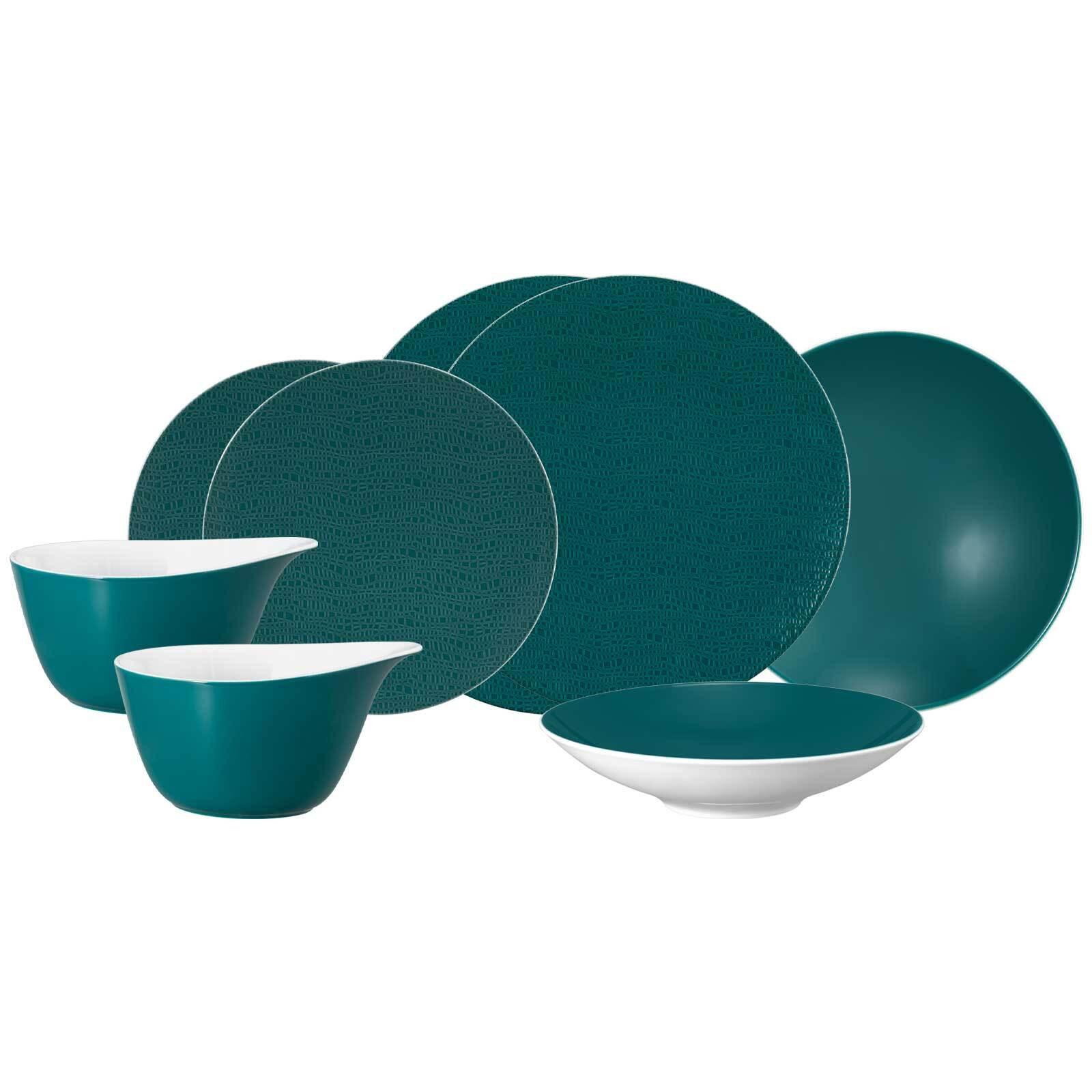 EINSTEIGER-SET Life Fashion Trendy Petrol 8-tlg. - Petrol, Keramik (2/2/2cm) - Seltmann Weiden