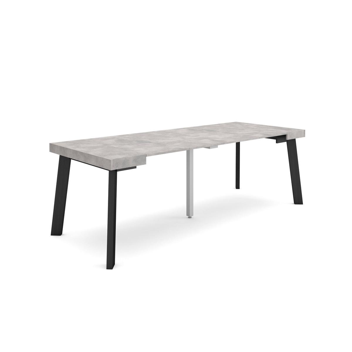 ESSTISCH ausziehbar 58 bis 222cm, für 10 Gäste, zementgrau, 58/90/73cm - Grau, Holzwerkstoff (90/222/73cm) - Skraut Home