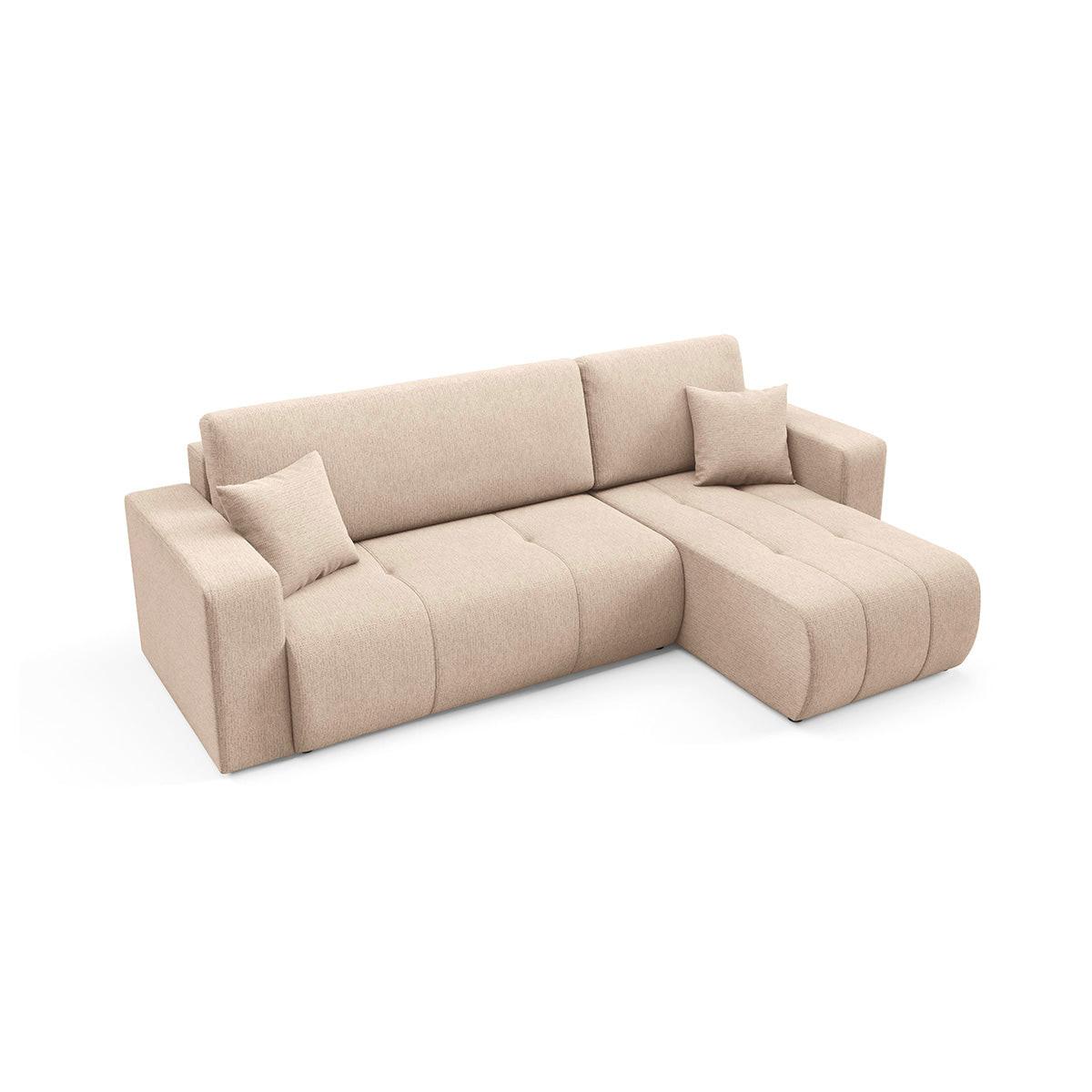ECKSOFA Vasco 3 Sitzplätze Beige - Beige, Holz (247/145cm) - Petits-meubles
