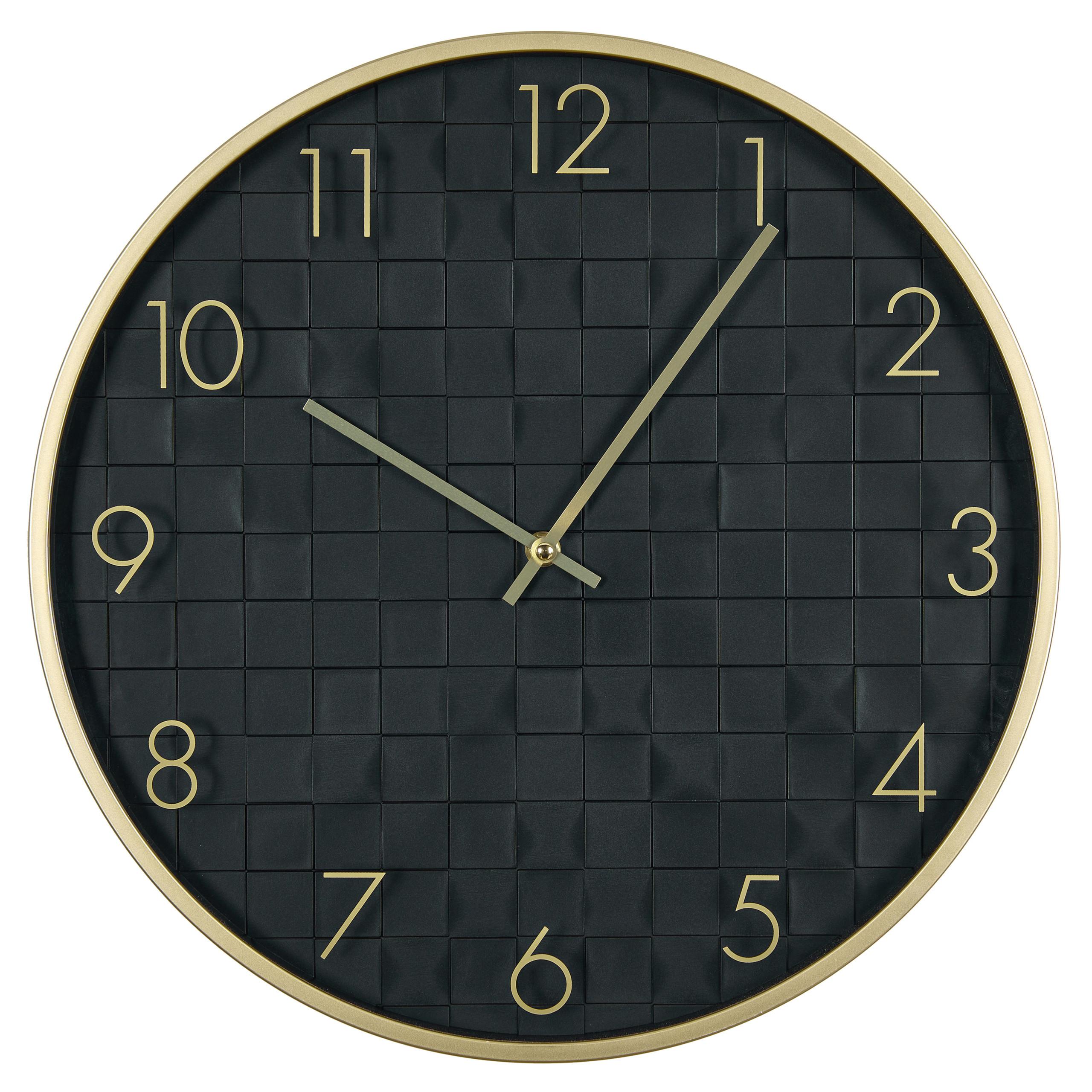 WANDUHR Schwarz Creuse - Goldfarben/Schwarz, Kunststoff (40/40/4cm) - Beliani