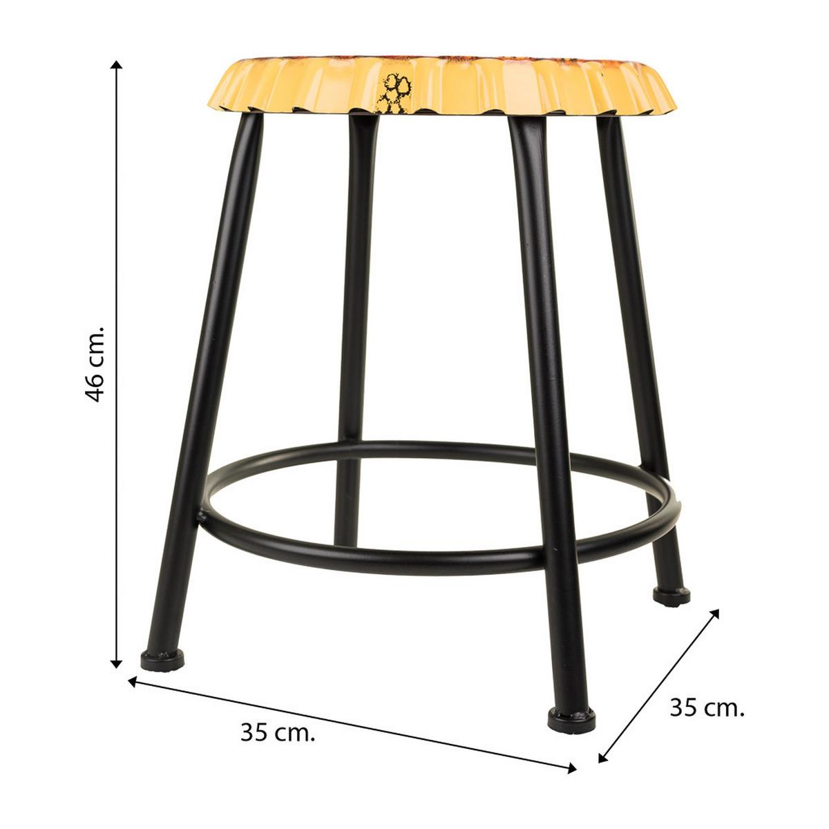 HOCKER aus Metall, gelb, 35x46cm - Gelb, Metall (35/46/35cm) - Wanderlust