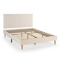 POLSTERBETT + Kopfteil 140x200 cm Niebla, Beige - Beige, Textil (140/200cm) - VS Venta-stock